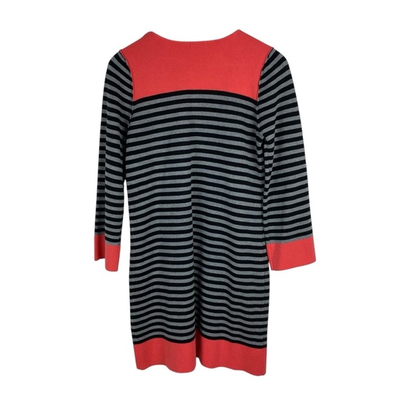 Eliza J Knit Dress Women’s Size 4 Striped Sweater Gray Black Gray Colorblock - Picture 9 of 10